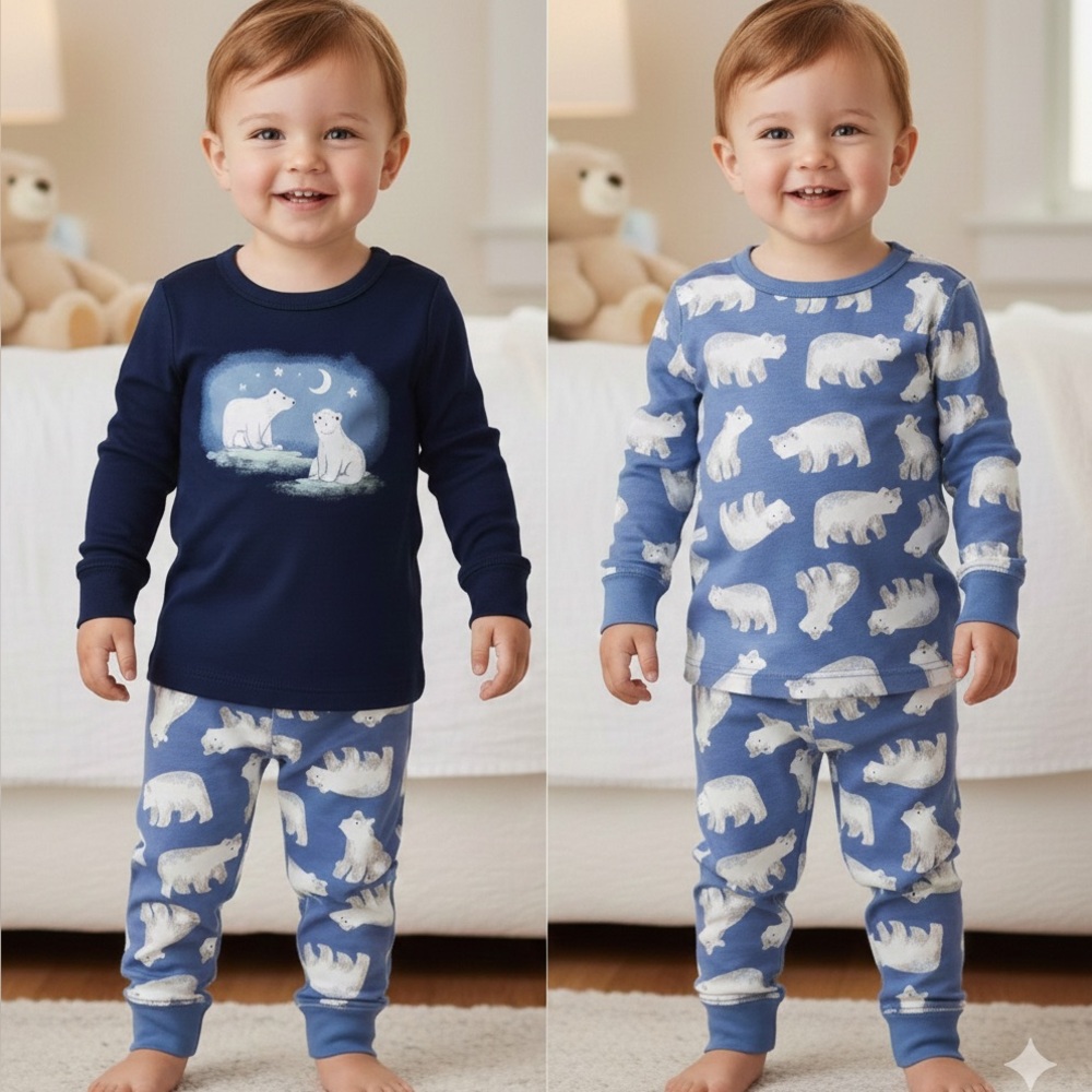 NEW Carter’s 2T Toddler Boys Polar Bear 3 Piece Fleece PJs